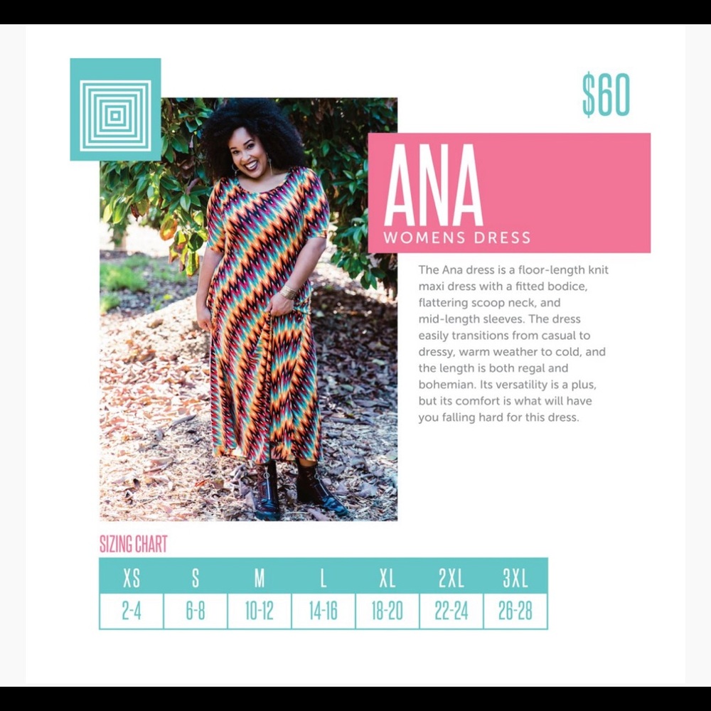 Lularoe Ana Size Chart